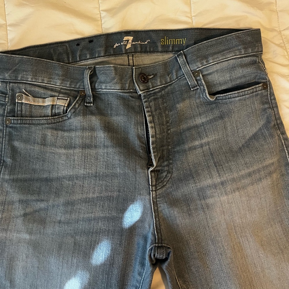 7 For All Mankind Denim with Brown Leather Detail